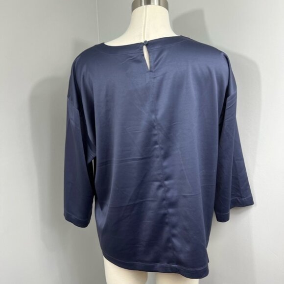 Eileen Fisher Purple Satin Blouse - Picture 6 of 12